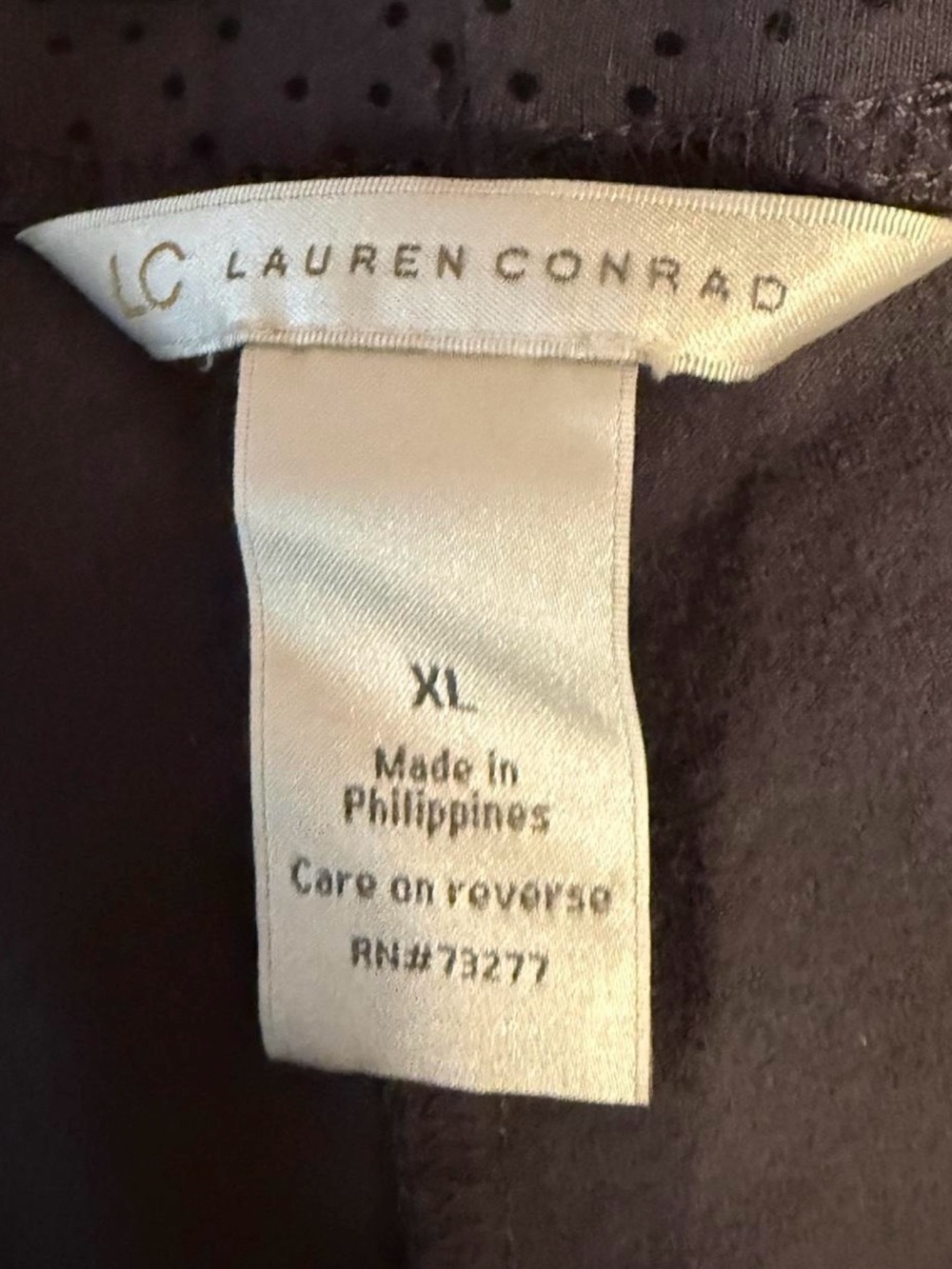 LC Lauren Conrad Gray Black Polka Dot Leggings xl - Picture 5 of 5
